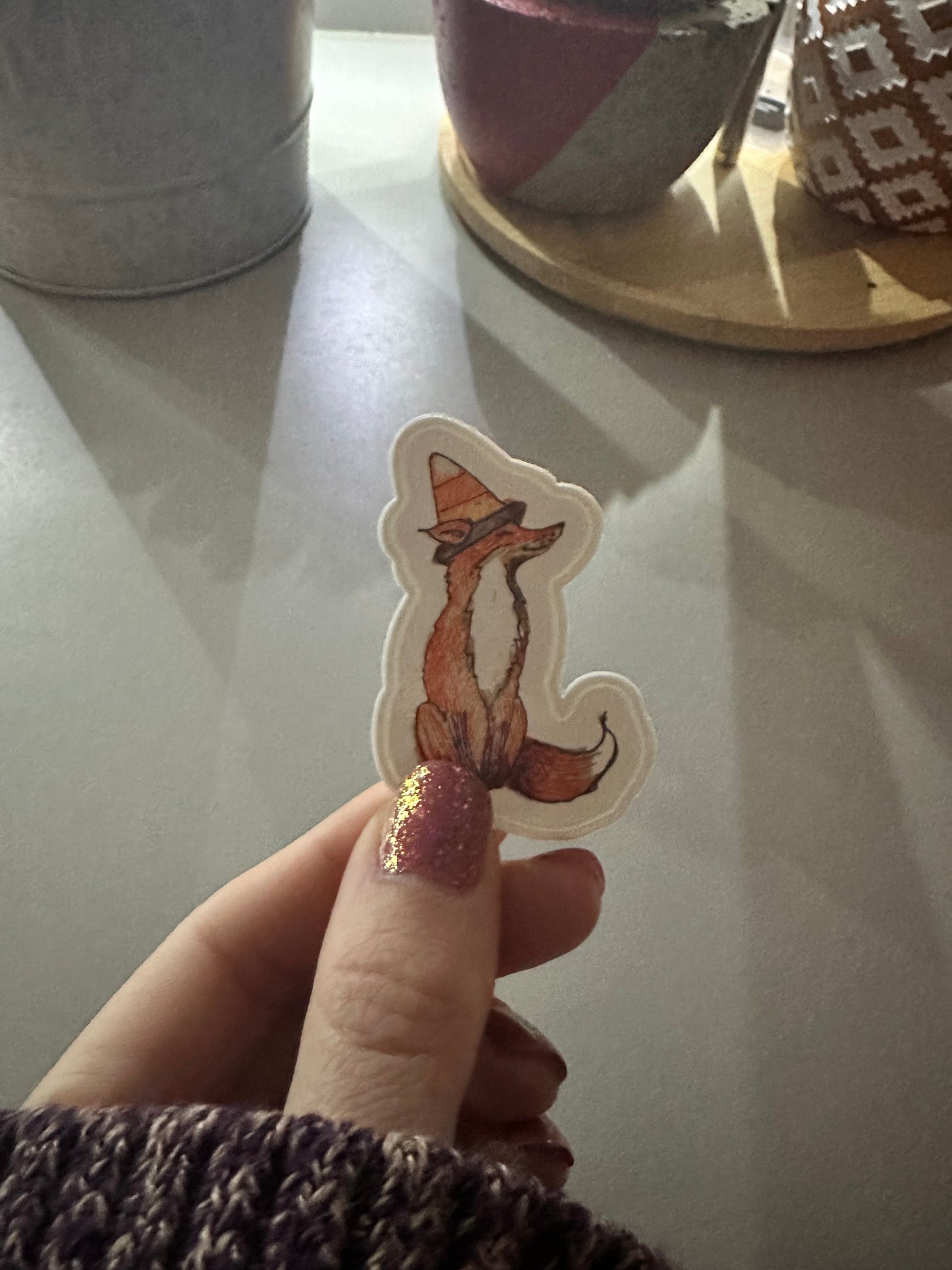 Candy corn fox sticker