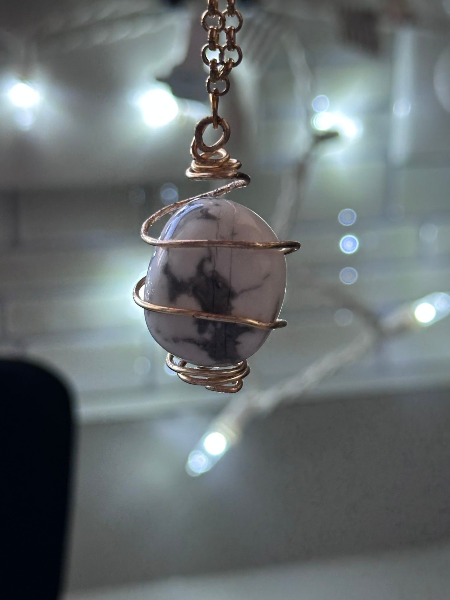 Marble stone necklace