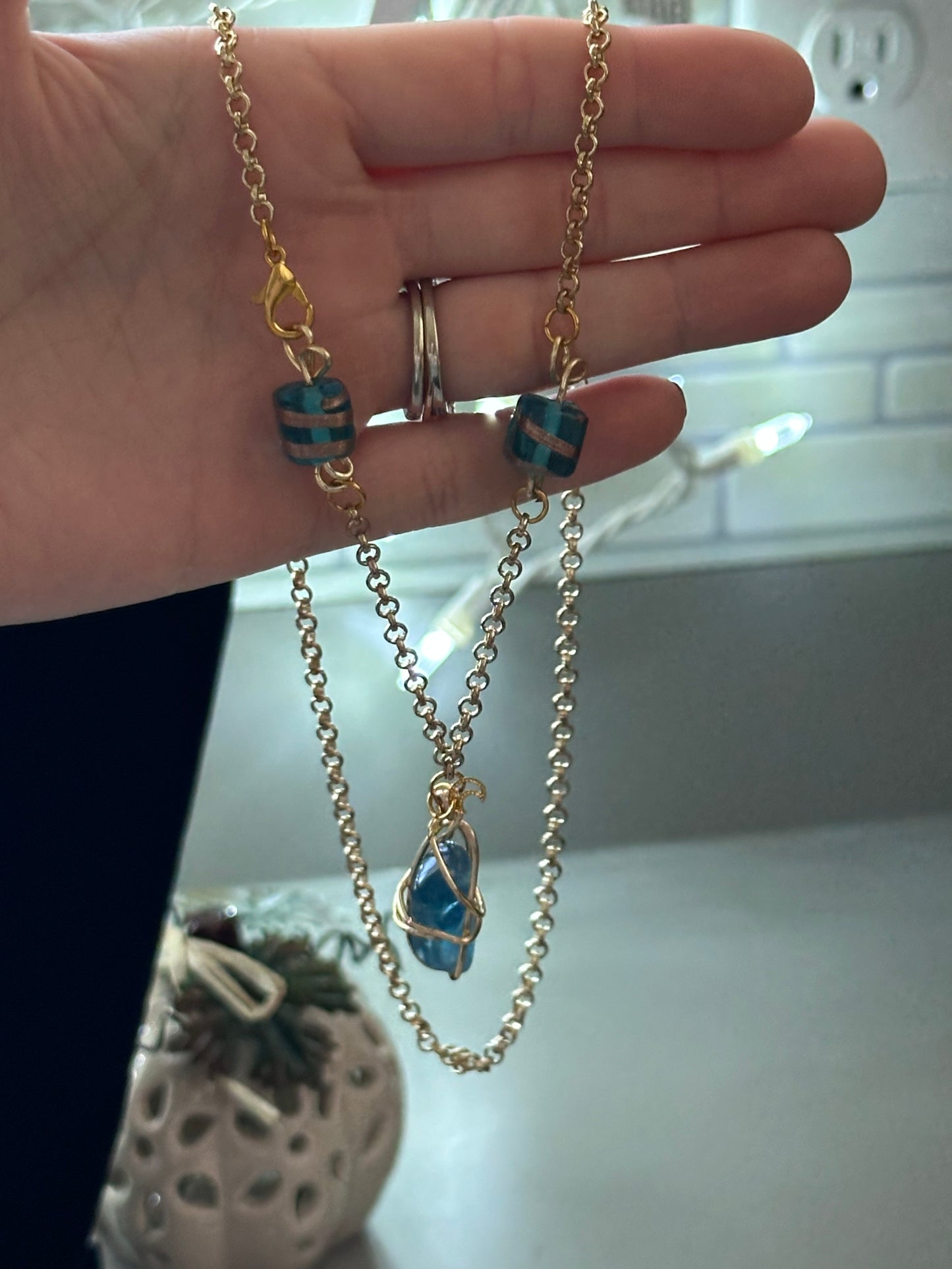 Blue stone necklace