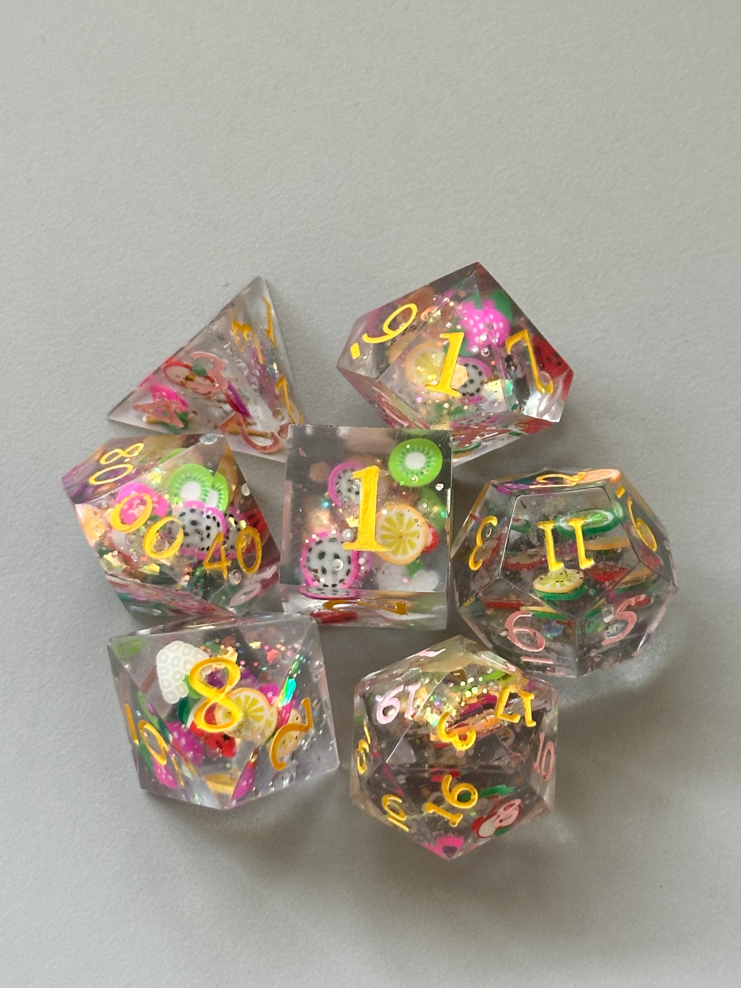 Crystal fruit dice