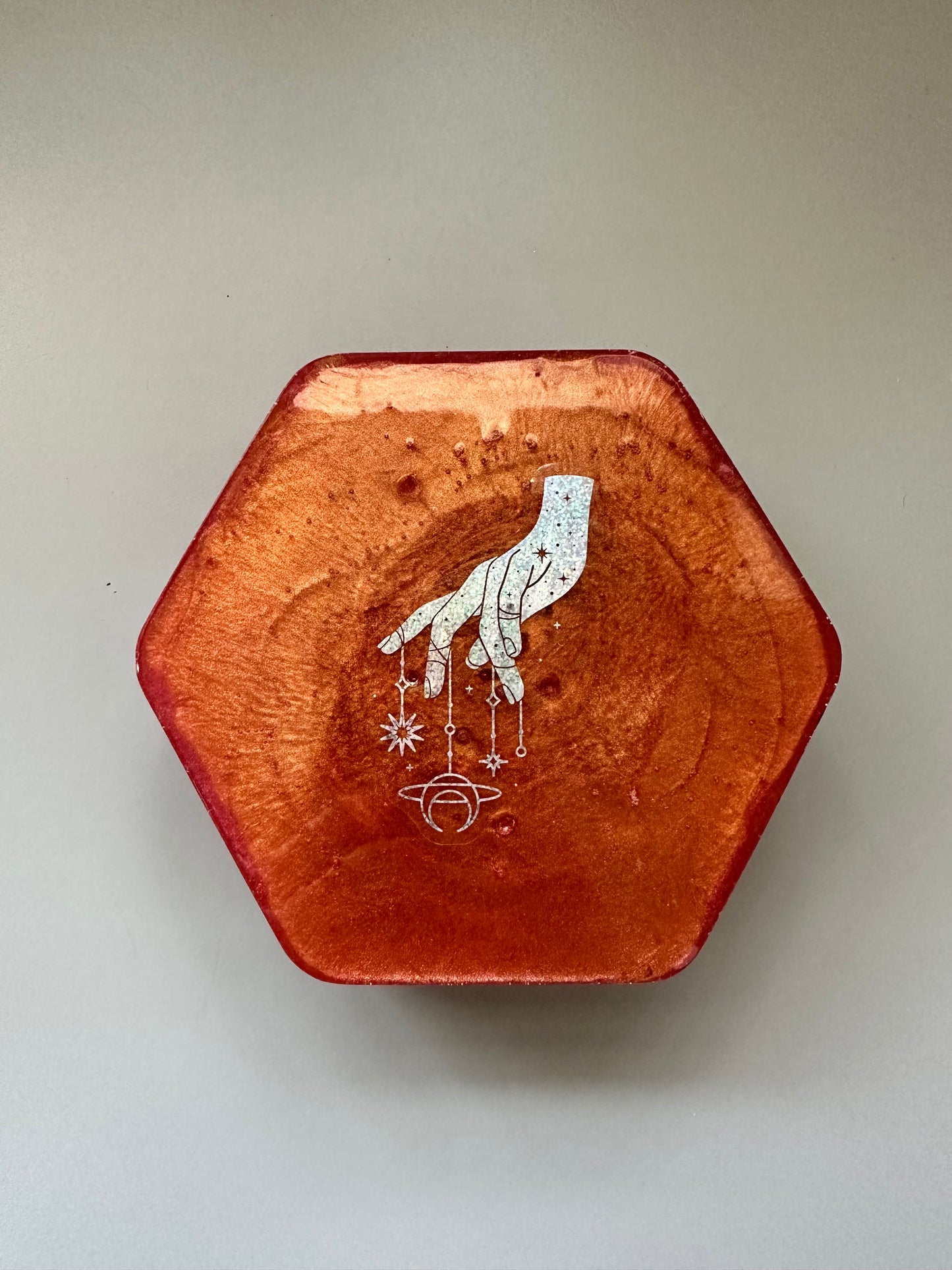 Resin dice box, orange