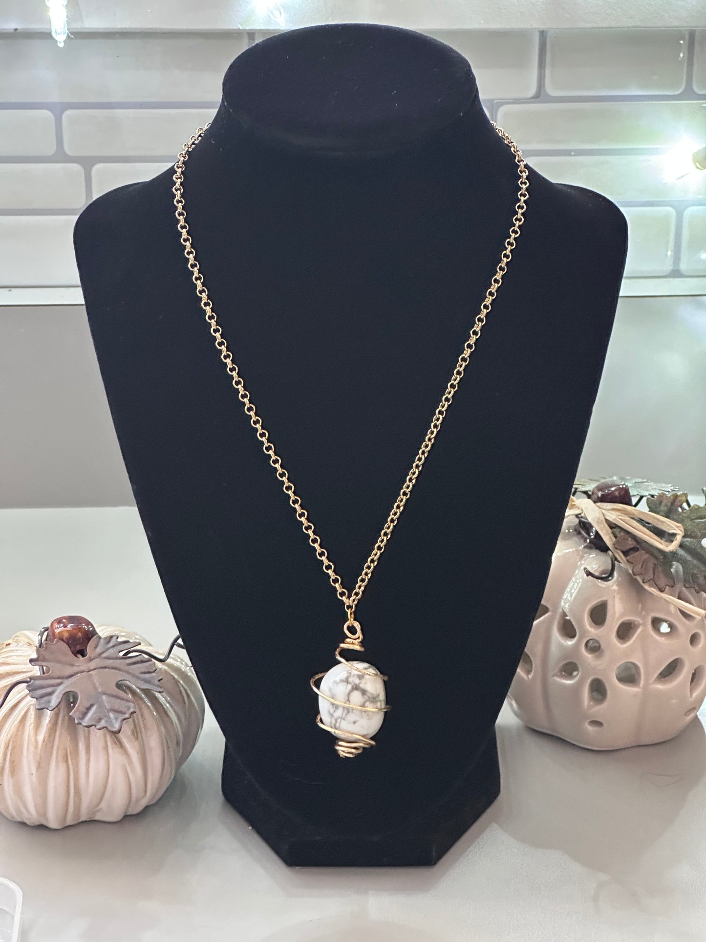 Marble stone necklace