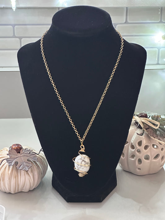 Marble stone necklace