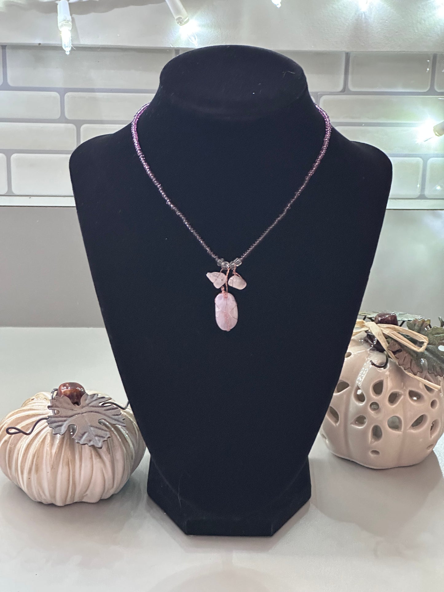 Rose quartz necklace