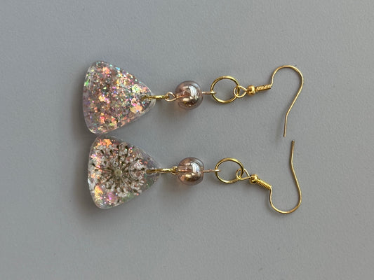 White flower earrings