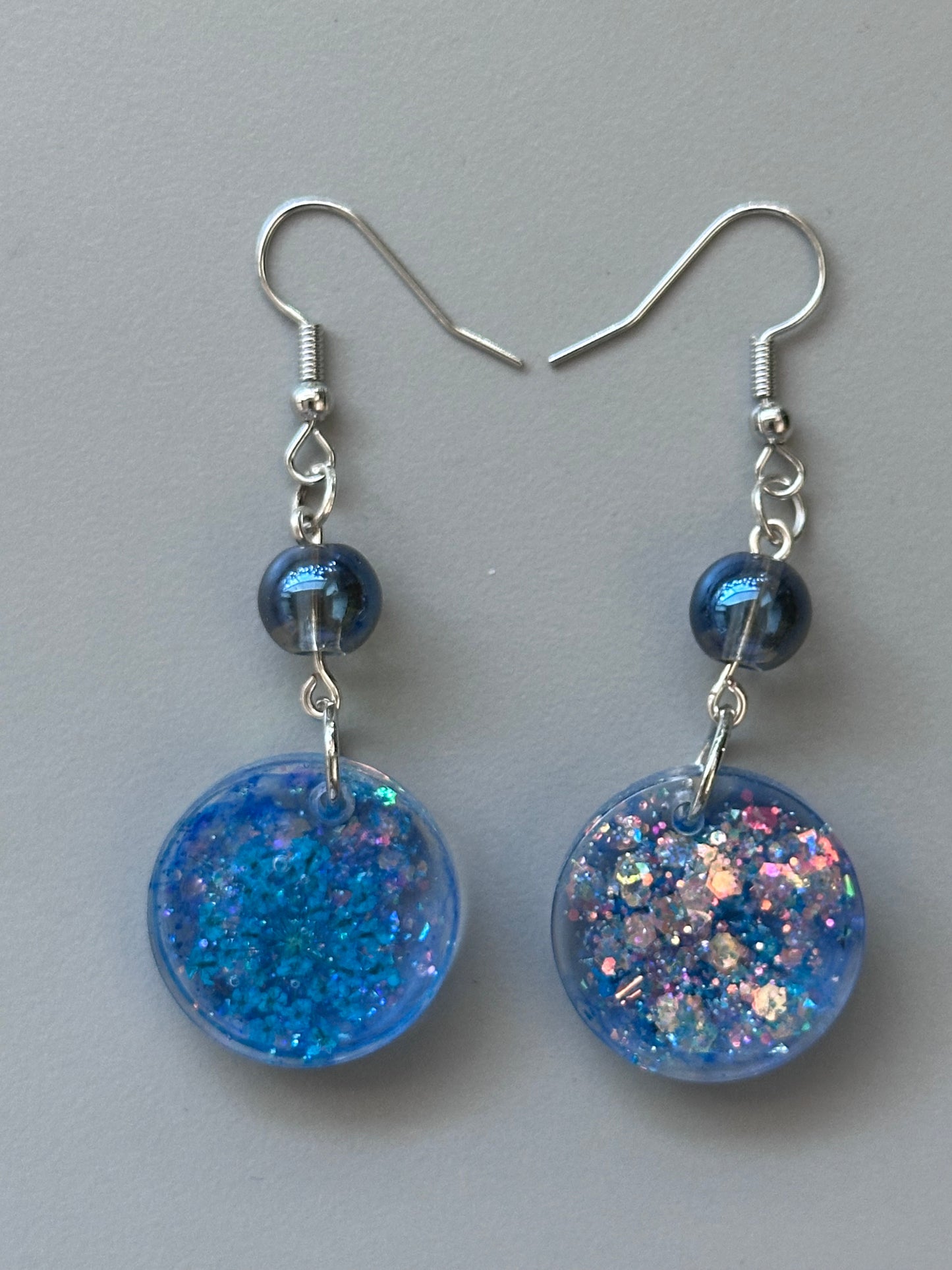 Blue flower earrings